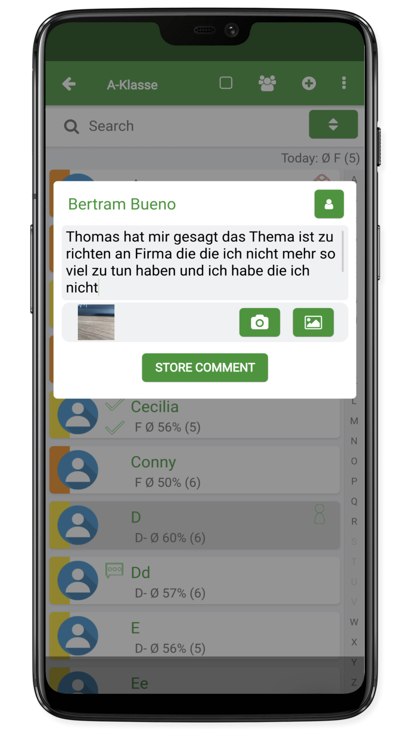 writing comment with picture